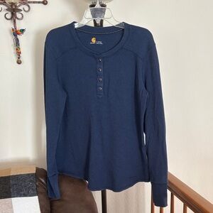 Carhartt Women's Deep Blue Long Sleeve Tee(thermal)